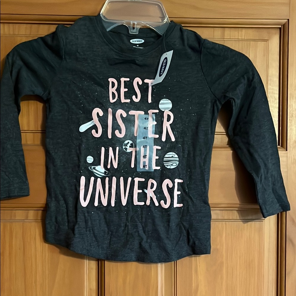 Old Navy Black Long Sleeve Tee Best Sister